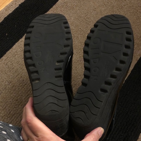 Fly London Ankle patent leather wedge Boots - Picture 10 of 13